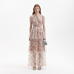 Self-Portrait Floral sequined mesh maxi dress $670
NWT